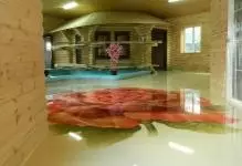 3D Floors: 3D at mga larawan, bulk gamit ang kanilang sariling mga kamay, napuno ng tatlong DR transparent, sunud-sunod na mga tagubilin at mga larawan