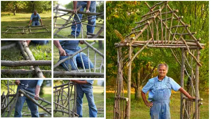 Pergola kutoka kuni hufanya mwenyewe