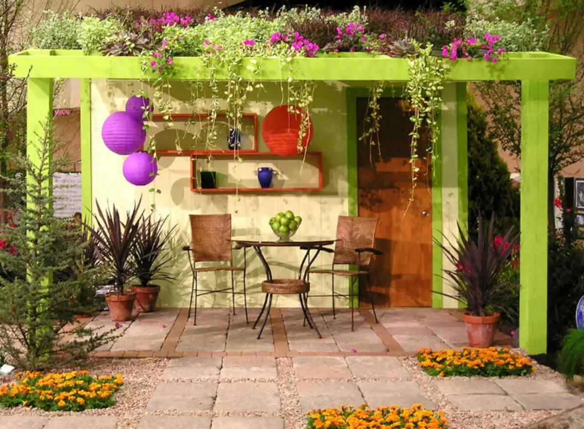 Цветочная дом 6. Перголы и патио зоны. Пергола патио в саду. Декор для сада. Уютная беседка в саду.