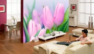 Udonga lwe-mural nge ama-tulips