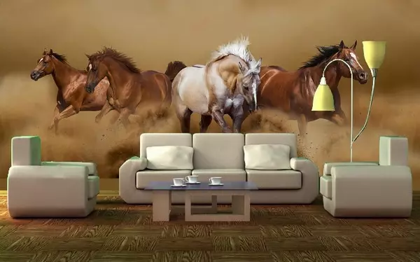 Vægmaleri med heste