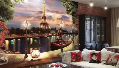 Mural mural París: interior romàntic