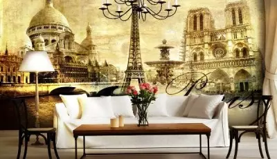 Sienų siena Paryžius: romantiškas interjeras