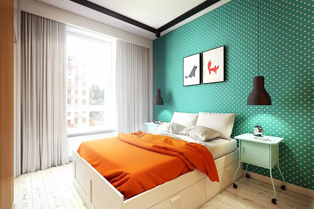 [Tren!] Wallpaper dengan pola kamar tidur geometris