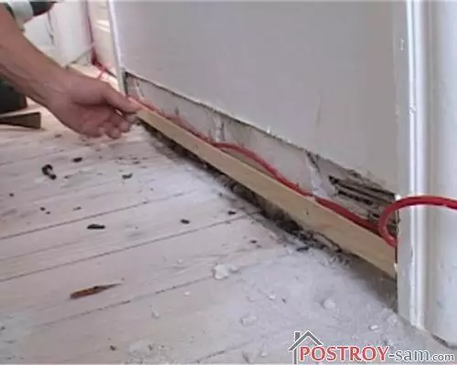 台座の床の上のワイヤを隠す方法は？