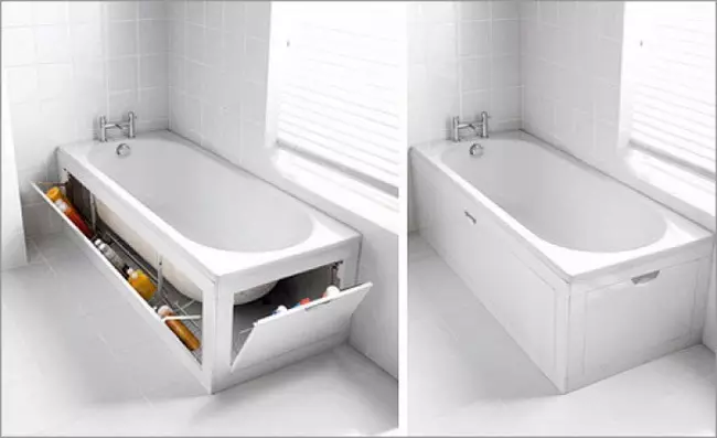 The screen under the bath is a stylish and effective solution.