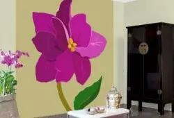 گل بر روی دیوار: نقاشی گل با دست خود را