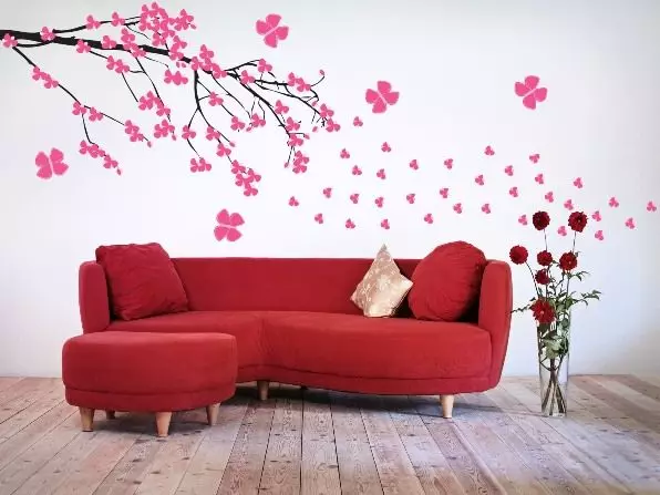 Sakura na parede - debuxo coas túas propias mans