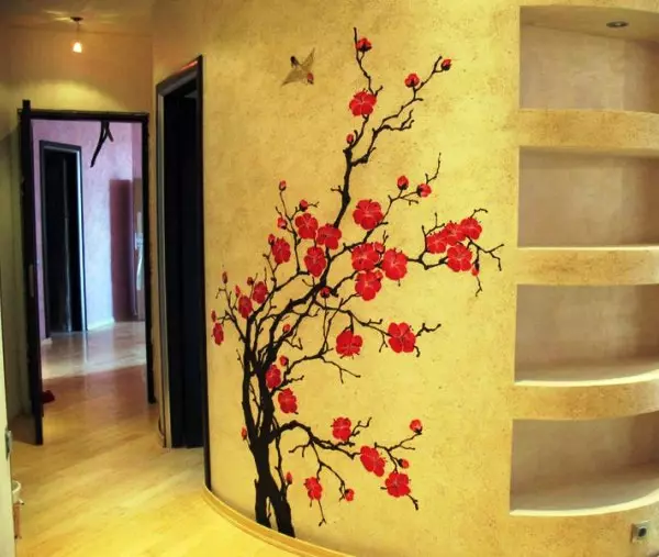 Sakura na zdi - kreslení s vlastními rukama