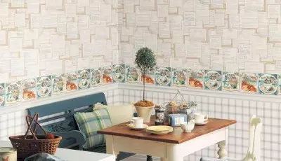 Tile under wallpaper: coatings combining ideas