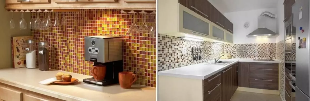 Апрон өчен кухня мозаикасына плитка: фотолар, рецензияләр, мозаика, керамик, видео