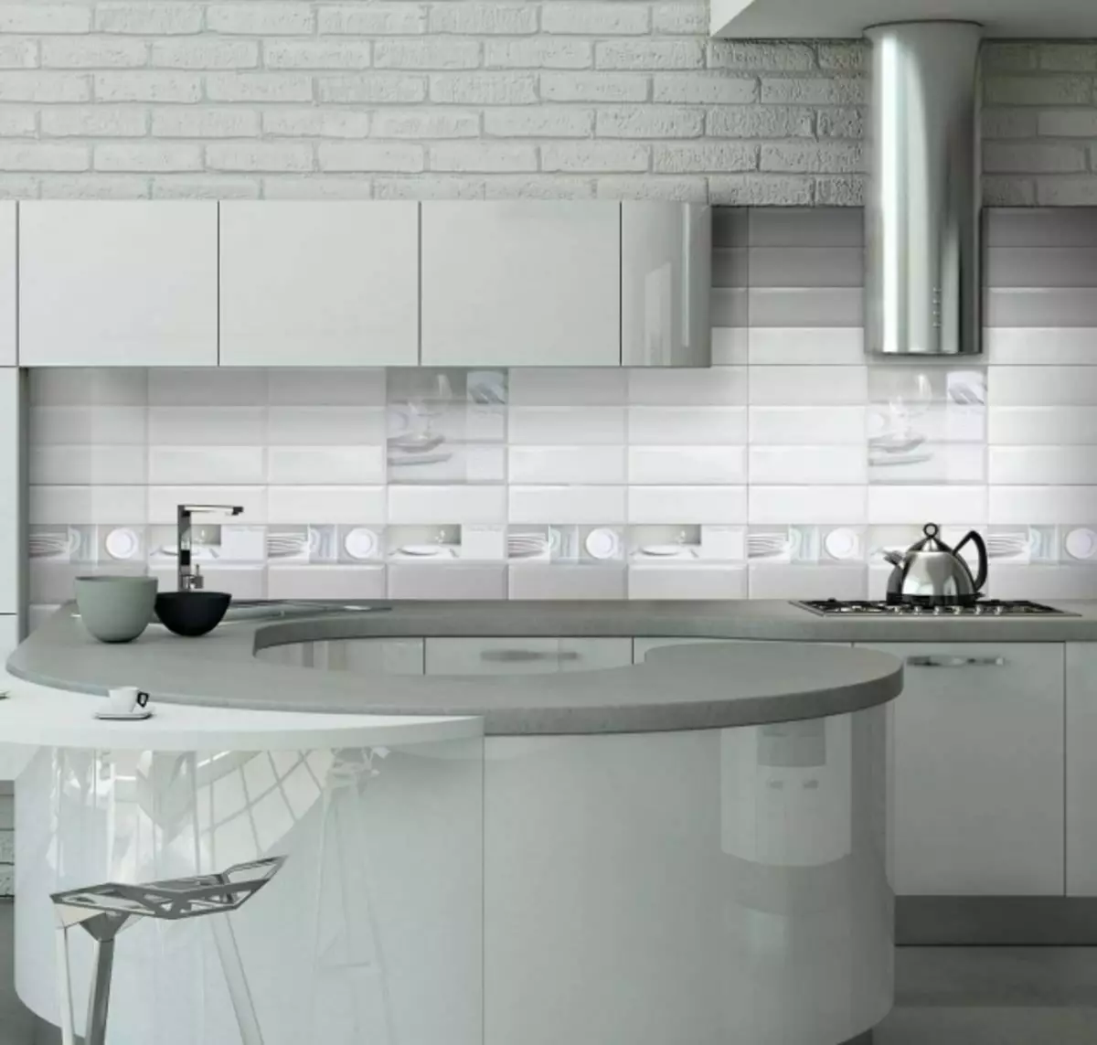 Keramyske tegel foar de keuken op APROON-foto: Cerama Marazzi, Tile, Italië, Porelein Honeware, Untwerp, 10x10, Mosaic, fideo