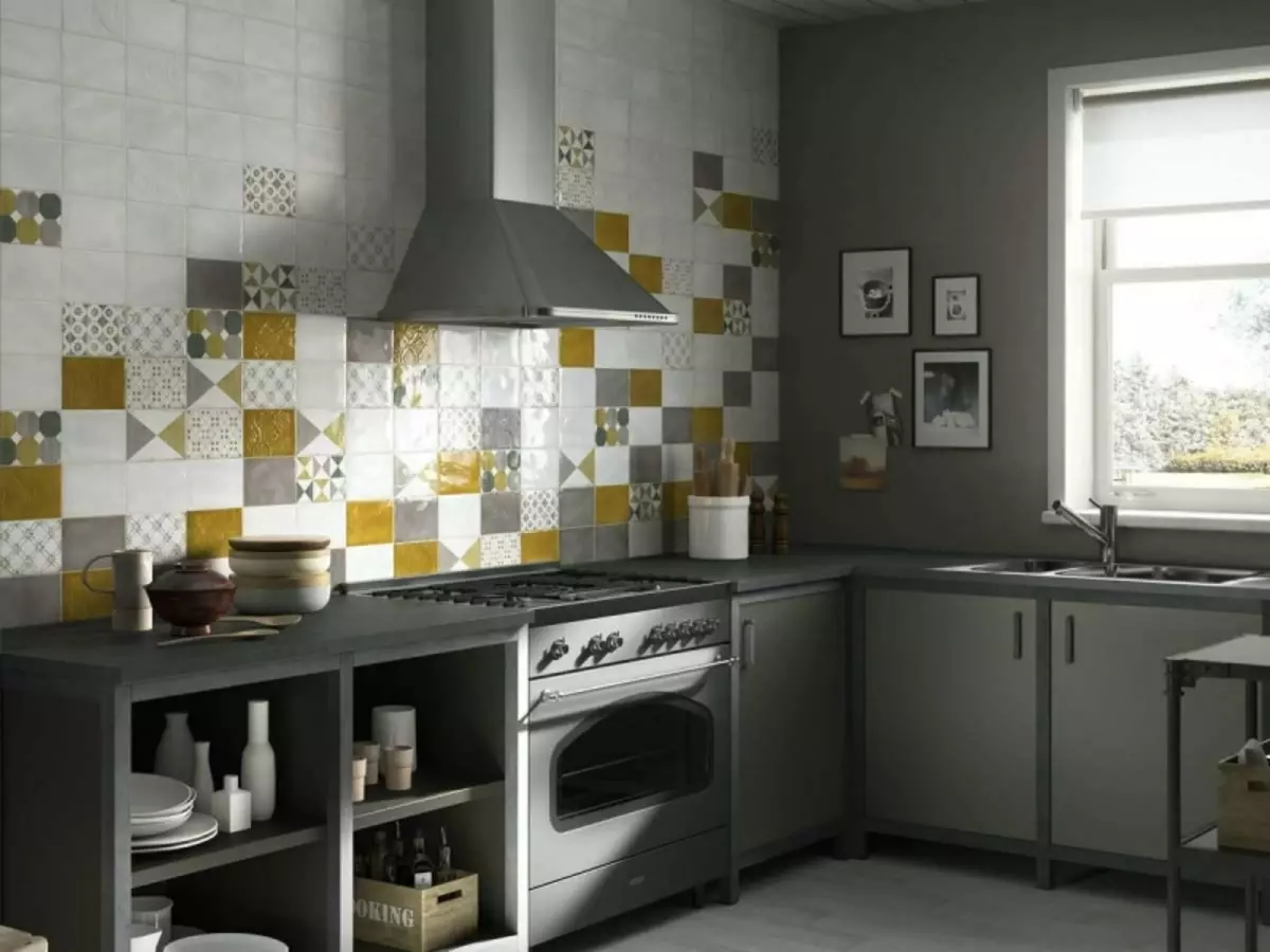 Keramisk fliser for kjøkkenet på forkle Foto: Cerama Marazzi, fliser, Italia, Porselen Stoneware, Design, 10x10, Mosaic, Video