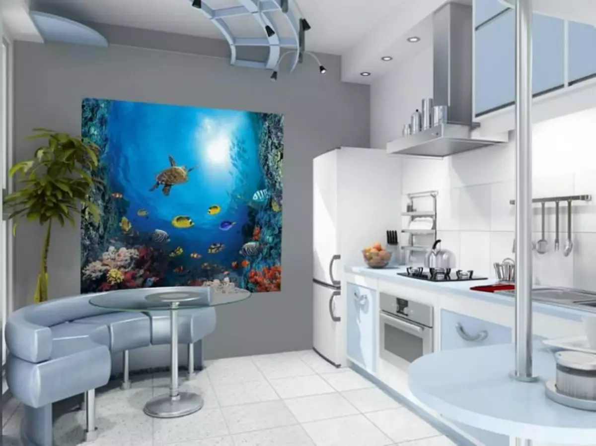 Wall murals for the kitchen: how to choose what sizes are, drawings, landscapes