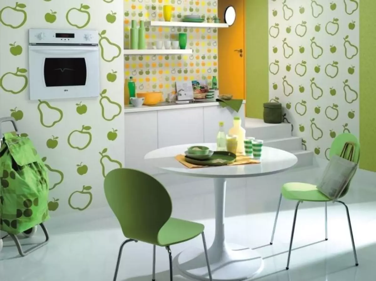 インテリアの台所の壁紙を組み合わせた写真：組み合わせて給与、デザイン、アイデア2019、ビデオ
