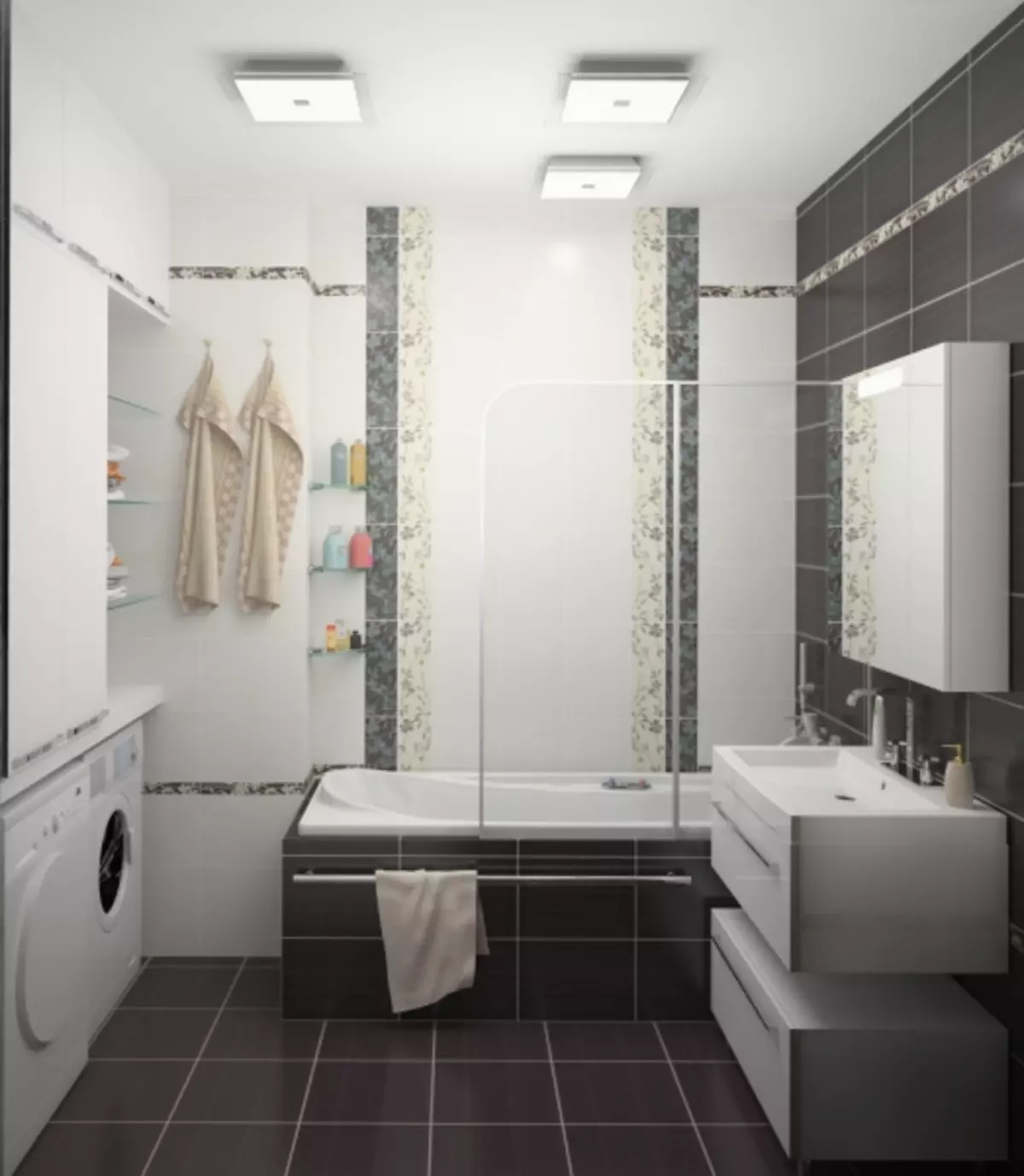 Mazā vannas istabas dizains: atrisiniet problēmu kompetenti