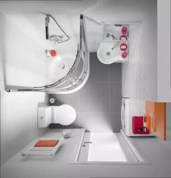 Kis fürdőszoba design: megoldja a problémát kompetensen