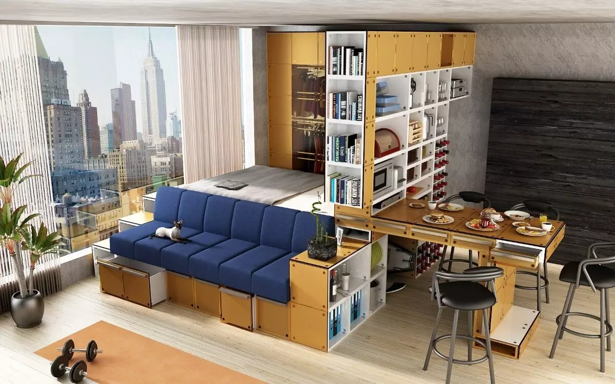 Ubicación de los muebles: las principales reglas para ahorrar espacio en el apartamento.