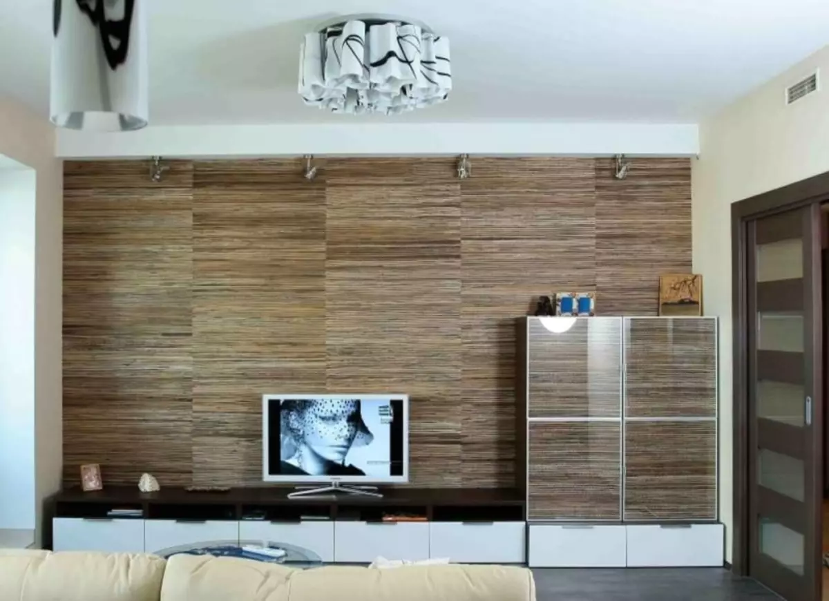 Natural wallpapers in the interior: photos, from vegetable materials, Cosca how to glue, under natural stone, Marseille, bamboo, trim, types of wood, video