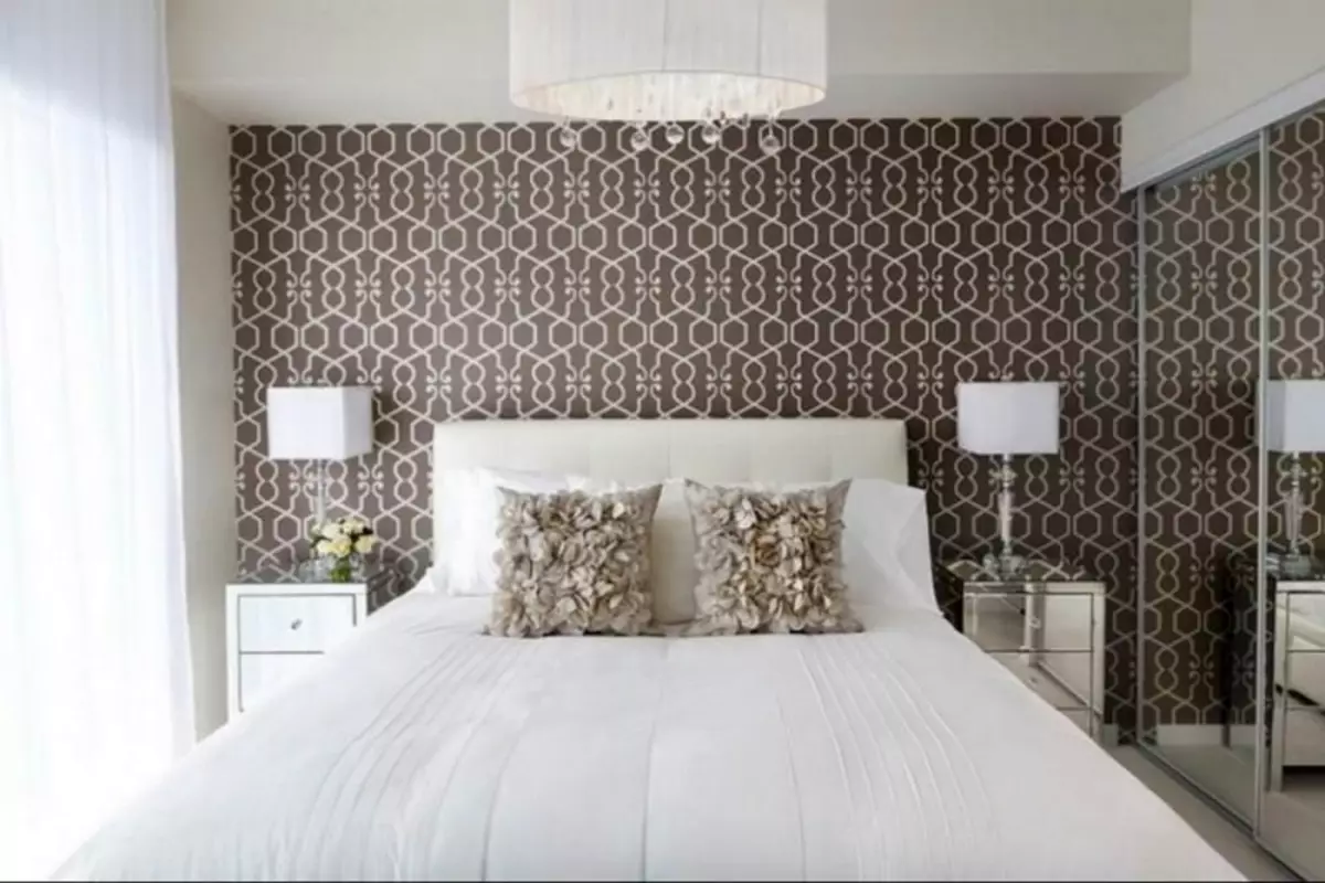 Tapeta w sypialni Projektowanie zdjęć 2019: Połączone, modne 2019, nowoczesne pomysły, w małej sypialni, styl w wnętrzu sypialni, nowa kolekcja, wideo