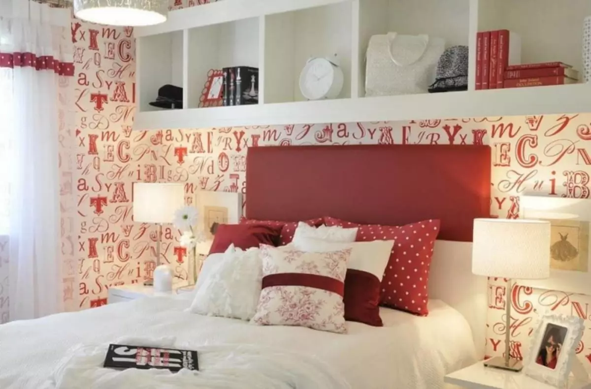 Wallpaper di kamar tidur foto desain 2019: gabungan, modis 2019, ide-ide modern, di kamar kecil, gaya di kamar tidur interior, koleksi baru, video