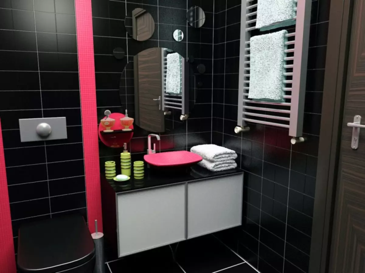 काळा बाथरूम - सक्षमपणे डोसिंग रंग