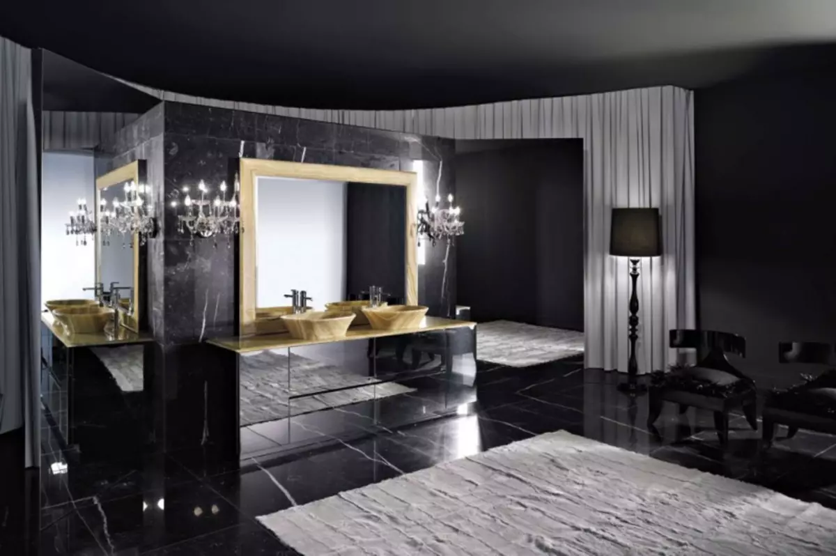 Phòng tắm đen - Màu sắc có thành số