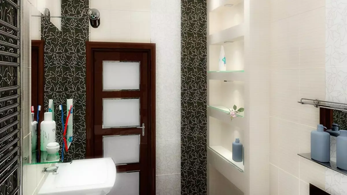 Угаалгын өрөөнд niche: Drywall-аас зураг угсрах тавиурууд