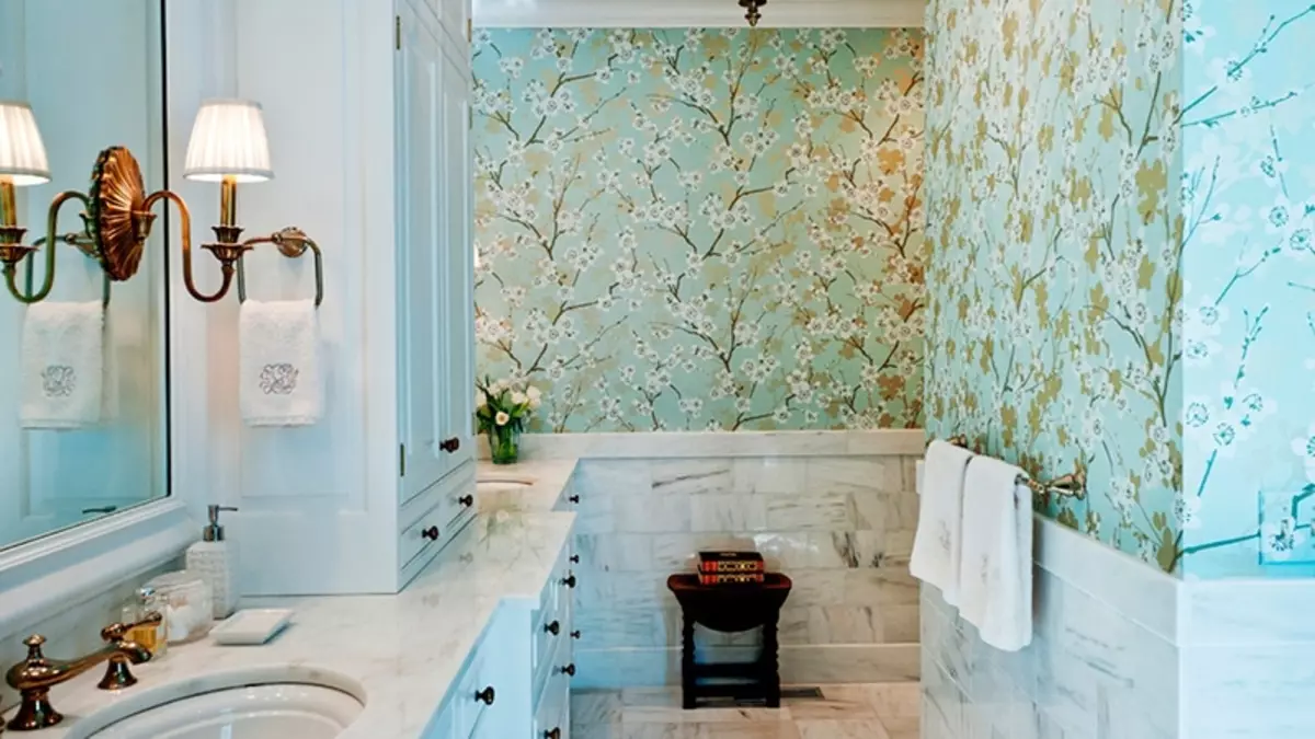 Bathroom wallpapers: washable, liquid, self-adhesive