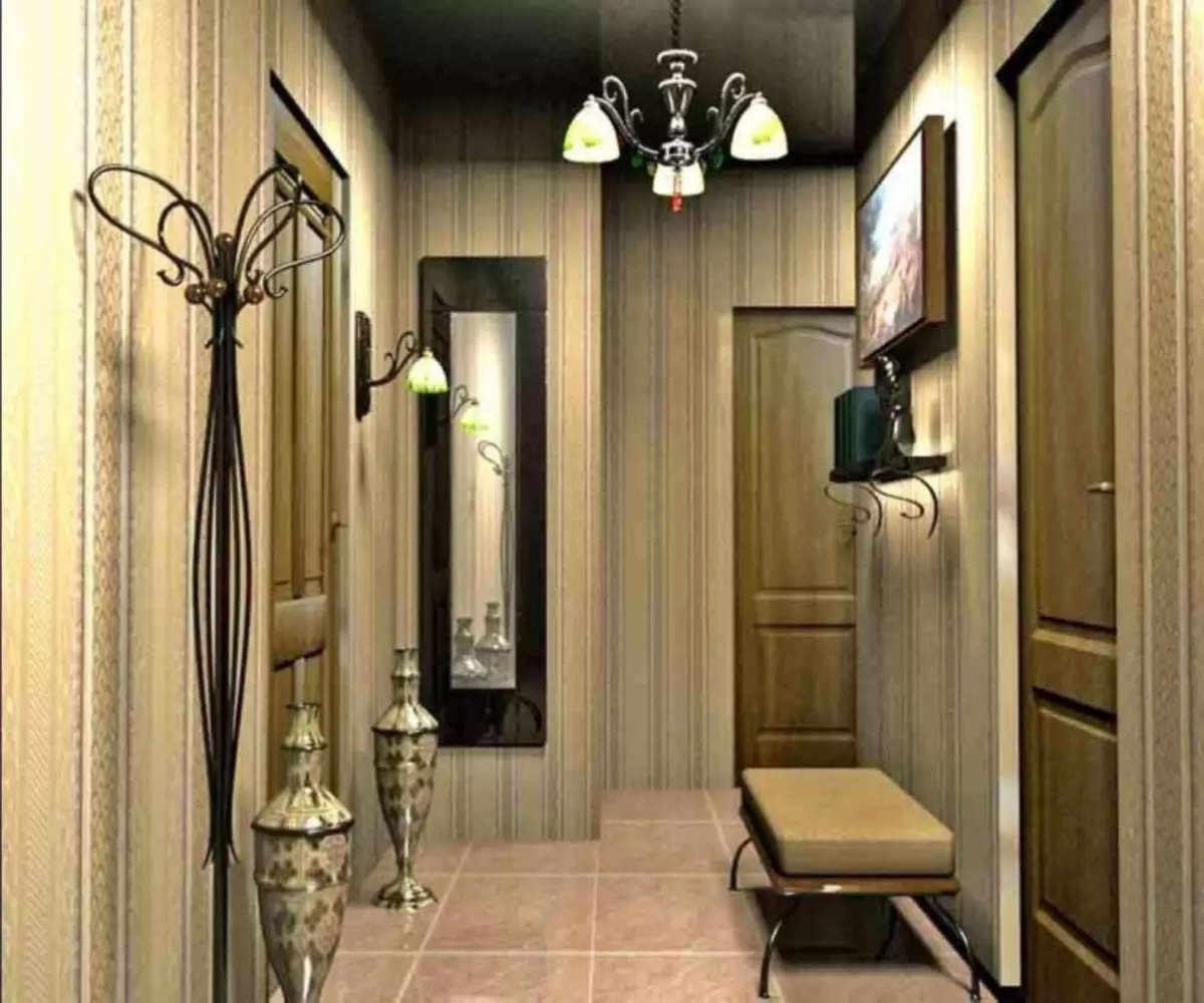 Wallpaper kanggo lorong lorong lan koridor: Wallpaper ing lorong ing apartemen ing interior cilik, ndandani ing khrushchev, Wallpaper Cairan, views, video