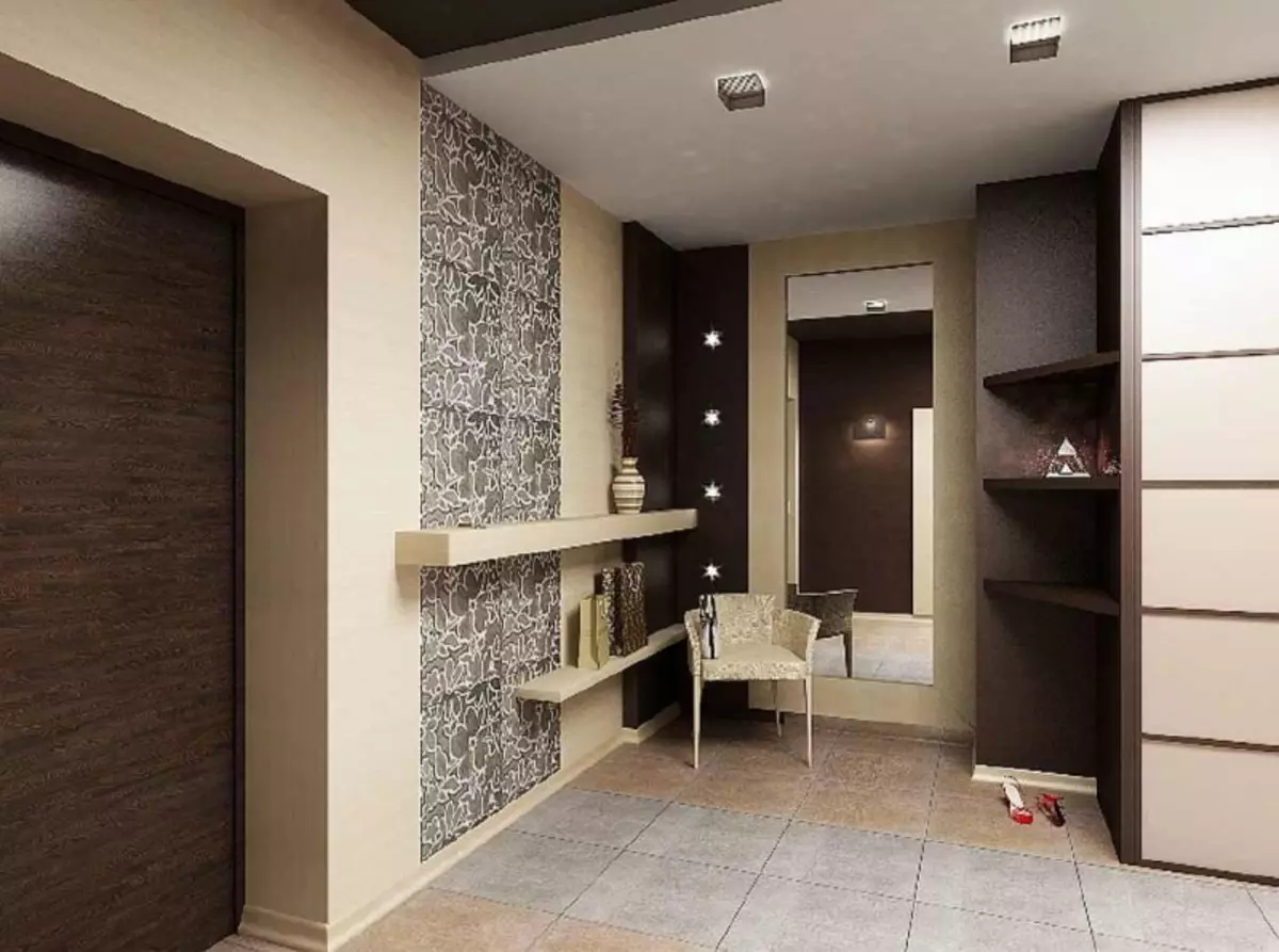 Háttérkép egy folyosón az apartmanban Fotó: Kőfejlesztés, egy kis keskeny folyosó, amely választja, folyadék Khruscsovban, a folyosón, videó