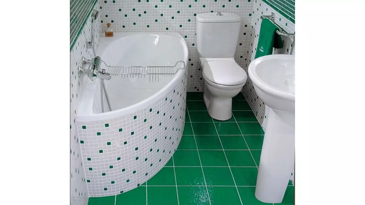 Kombinirana kopalnica v Khrushchev: Notranja design Fotografija