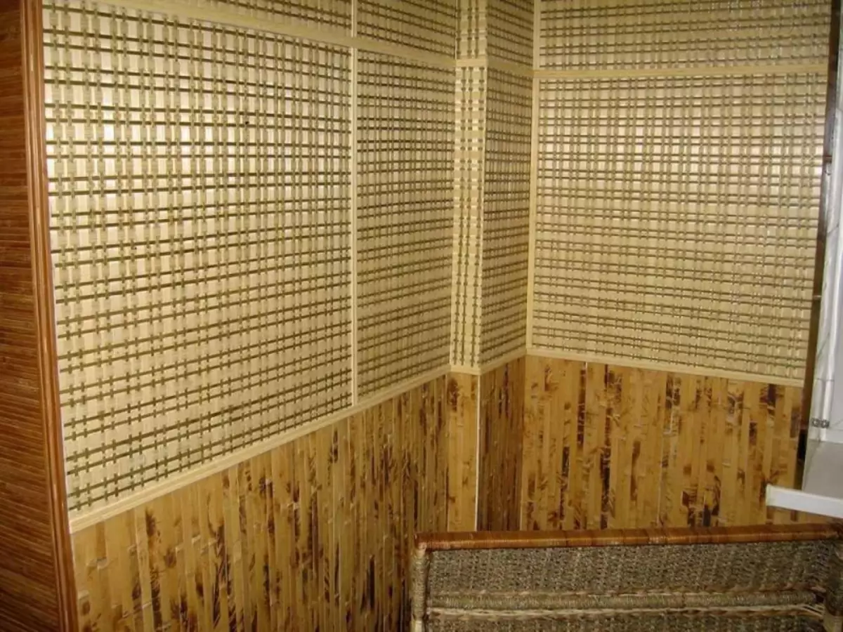 Papéis de parede de bambu: foto no interior, papel de parede sob o bambu, com um padrão, vídeo, como colar em uma base tecidual, para o que, furar