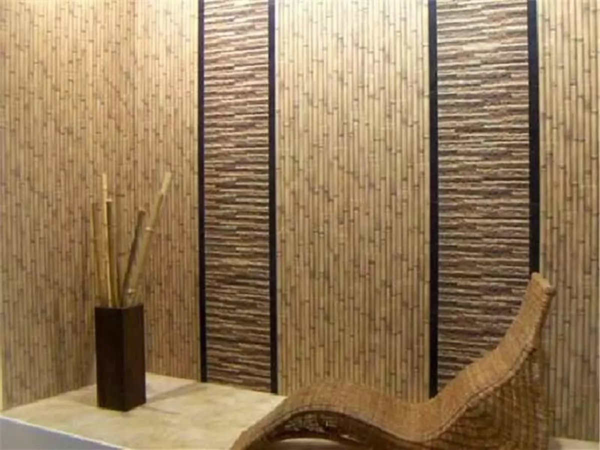 Papéis de parede de bambu: foto no interior, papel de parede sob o bambu, com um padrão, vídeo, como colar em uma base tecidual, para o que, furar