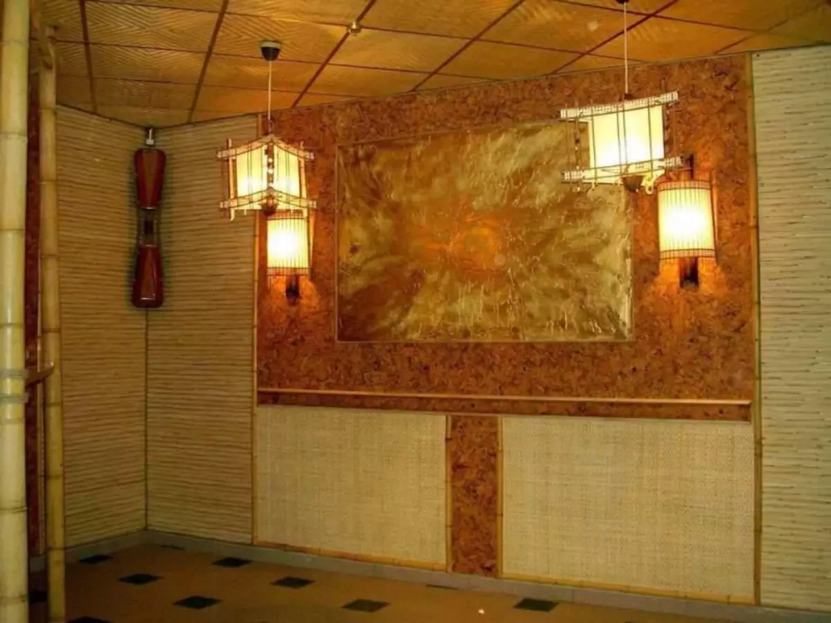 Wallpaper bambu: foto di interior, wallpaper di bawah bambu, dengan pola, video, cara merekatkan basis tisu, untuk apa, menempel
