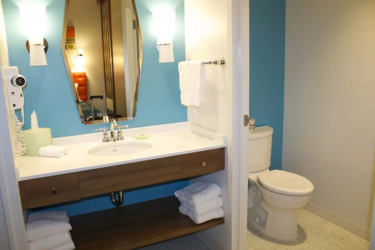 Caractéristiques design de salle de bain sans toilette