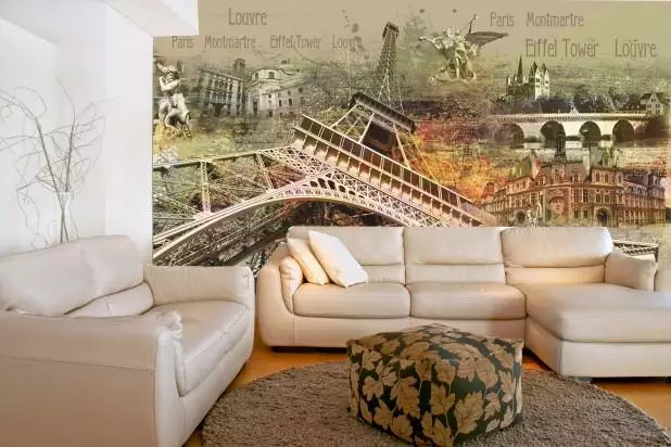 Wallpaper murals on the wall: photo in the interior, under the mural for the kitchen, what to choose, seamless in the house, phlizelin, fashionable with the effect of frescoes, video