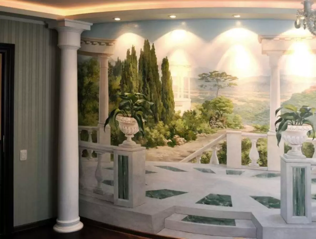 Wallpaper murals on the wall: photo in the interior, under the mural for the kitchen, what to choose, seamless in the house, phlizelin, fashionable with the effect of frescoes, video