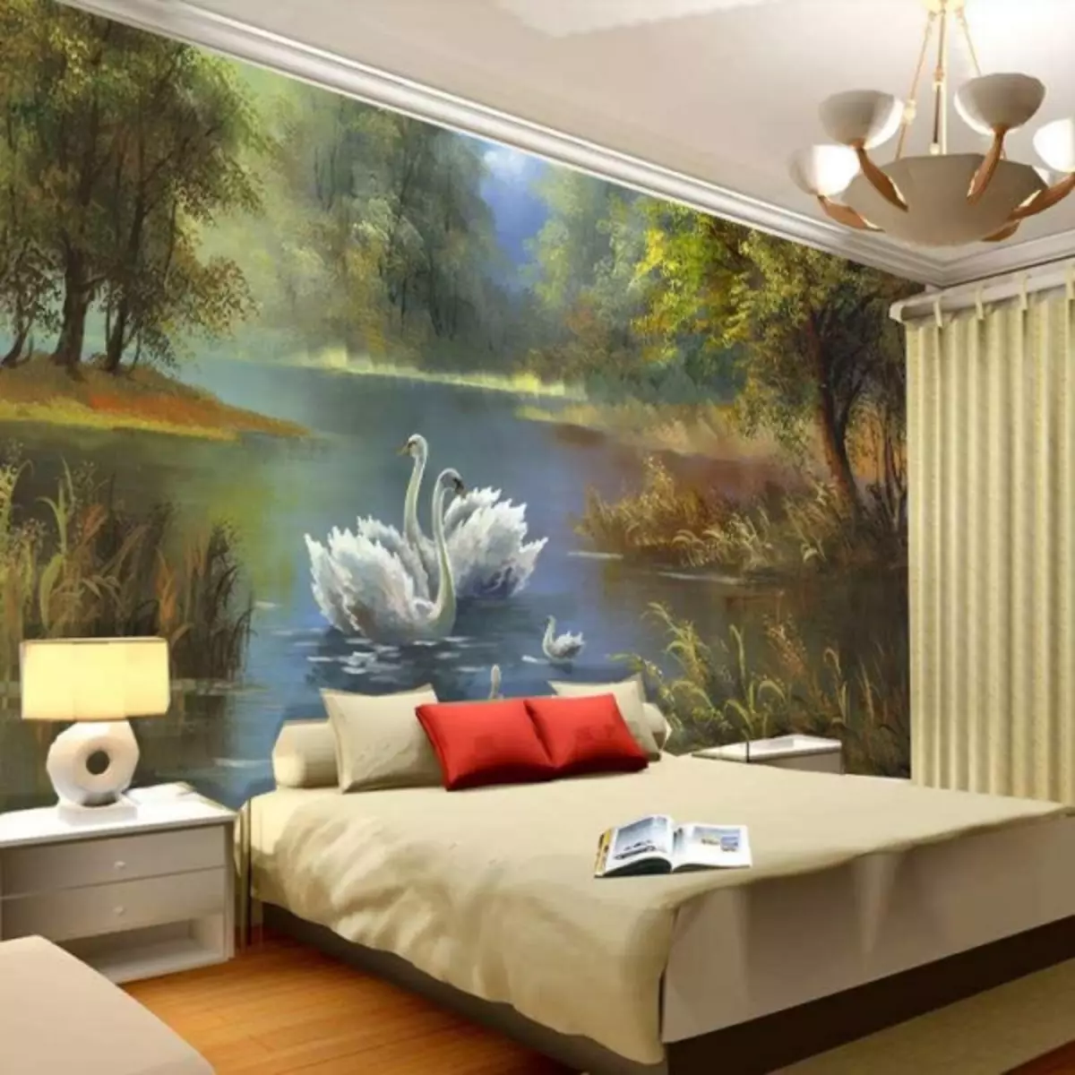 Wallpaper murals on the wall: photo in the interior, under the mural for the kitchen, what to choose, seamless in the house, phlizelin, fashionable with the effect of frescoes, video