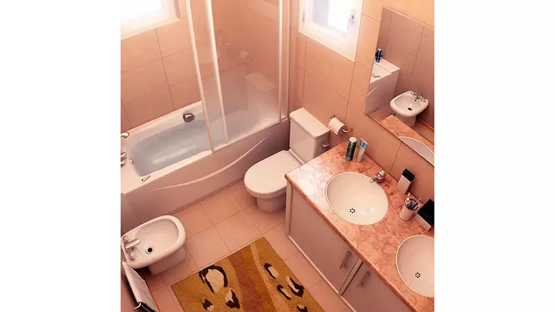 トイレと組み合わせた浴室で修理：写真の指導