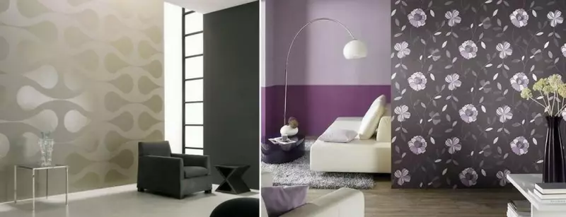 Wallpaper kombinované 2019 design: Pro byt, jak se krásně kombinovat, zvolte možnosti, kombinace, jiný interiér, video