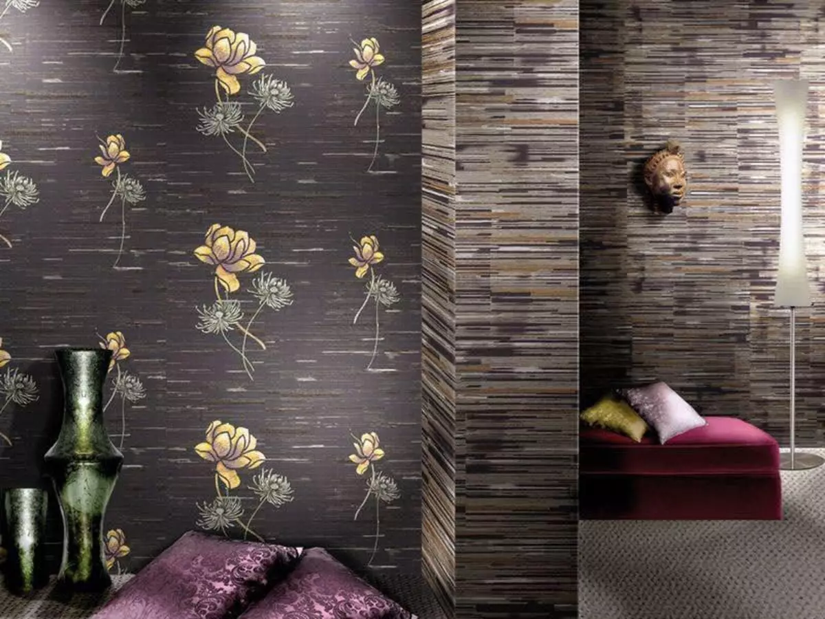 Wallpapering of two types of wallpaper: photo, how to punish different, options for room, pasting beautiful, ideas, design stickers, color, examples, video