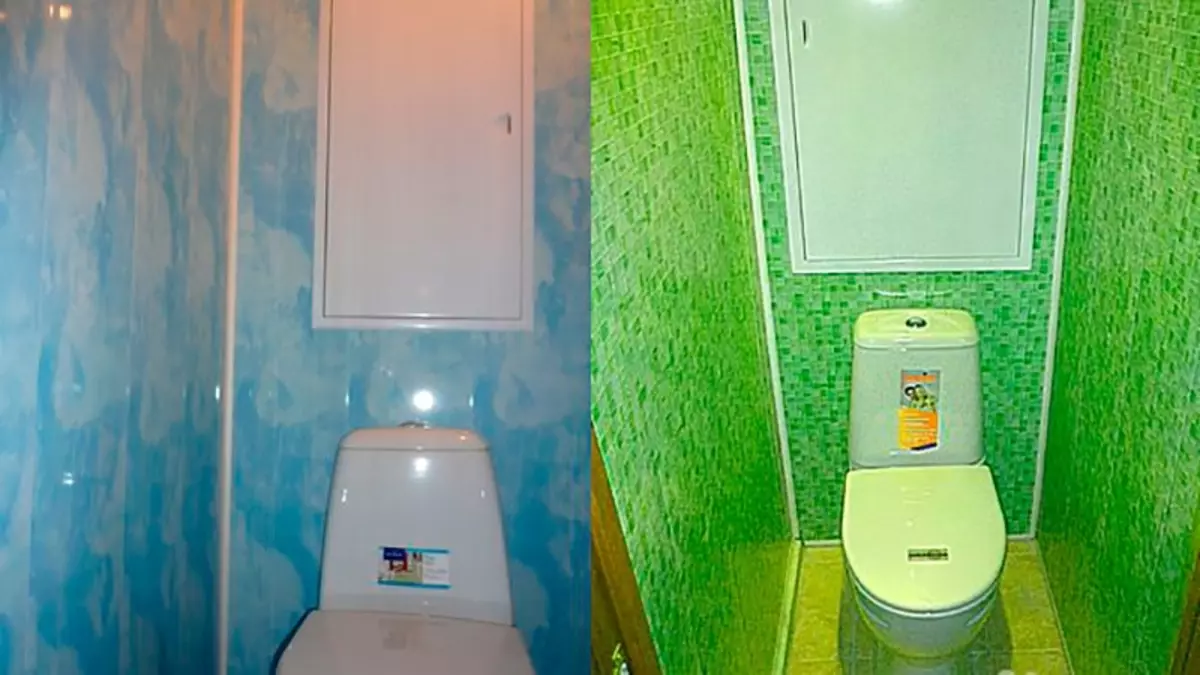 ตกแต่งห้องน้ำด้วยแผงพลาสติก: ภาพการออกแบบตกแต่งภายใน