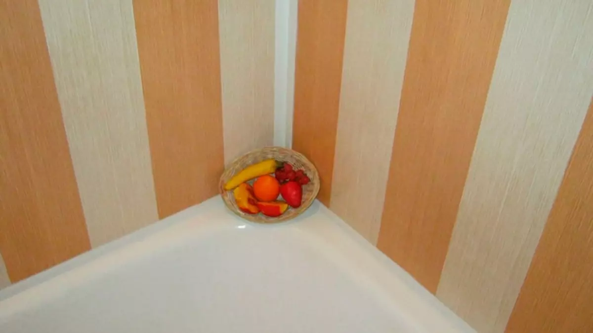 Toalett Etterbehandling med plastpaneler: Interiørdesign Foto
