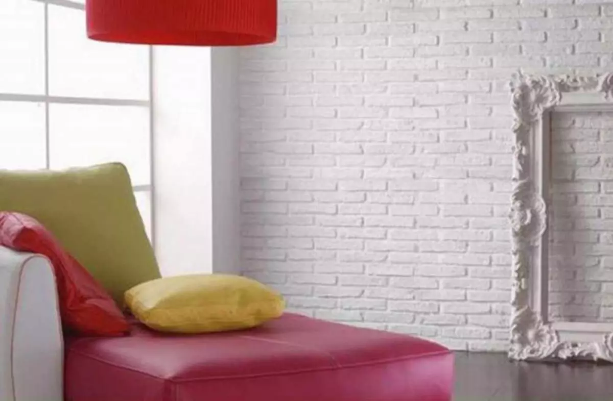 벽돌 아래 벽지 : 벽 누워, 내부, 흰색, 벽돌의 형태로 모방, 패턴으로 그림 아래에서, 질감 된 비닐, 비디오를 붙일 수 있습니다, 비디오