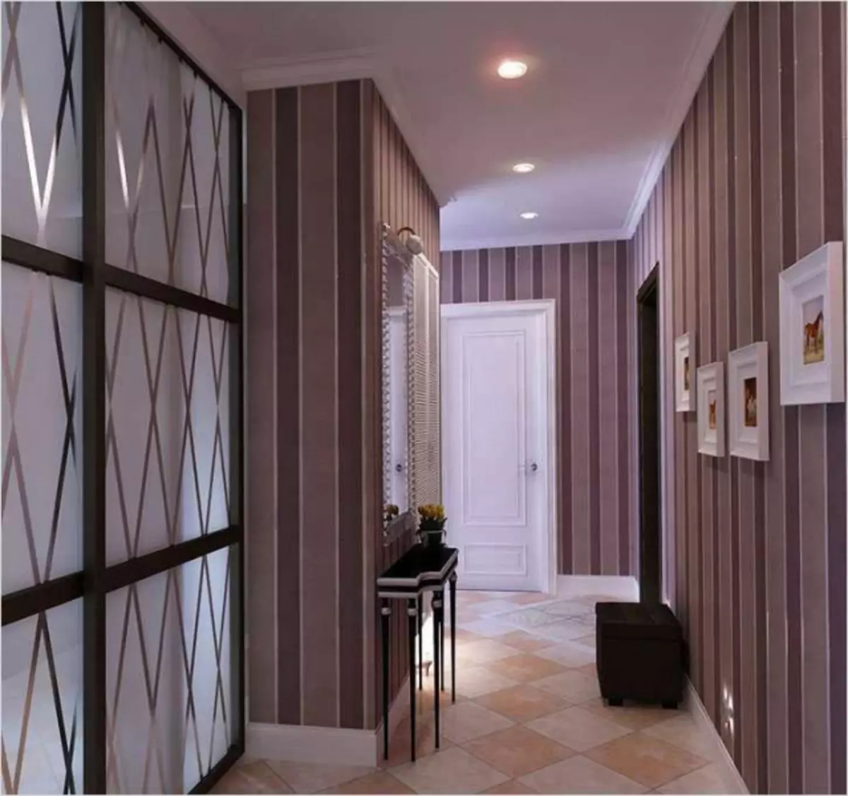 Wallpapers in de gang in het appartement Foto 2019: Voor de gang, ontwerp, moderne ideeën van interieurs, modieus, wat te gaan, opties, vloeistof in kleine, video