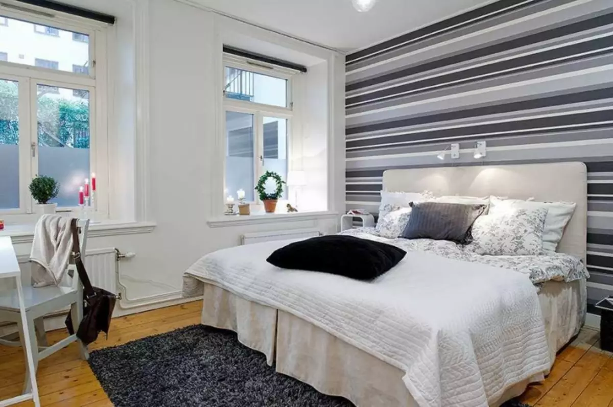 Bedroom Bakgrundsbilder: Foto för väggarna i rummet, liten, finishen är vacker, hur man arrangerar, 3d, idéer, samlingar, glasmöjligheter, marburg, video