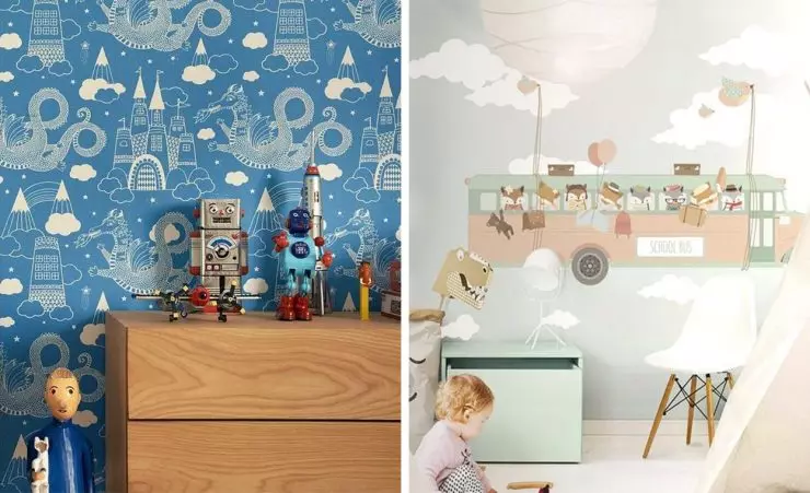 Шпалери в дитячу кімнату - 110 фото кращих ідей дизайну. Варіанти поклейки і комбінування.
