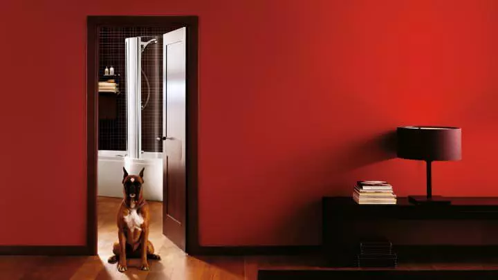 Wallpapers kuqe në brendësi: foto, e zezë për muret, të cilat perde janë të përshtatshme, mamuth të bardhë, sfond, ngjyra, poppies me ari, nën një tullë, për kuzhinë, video