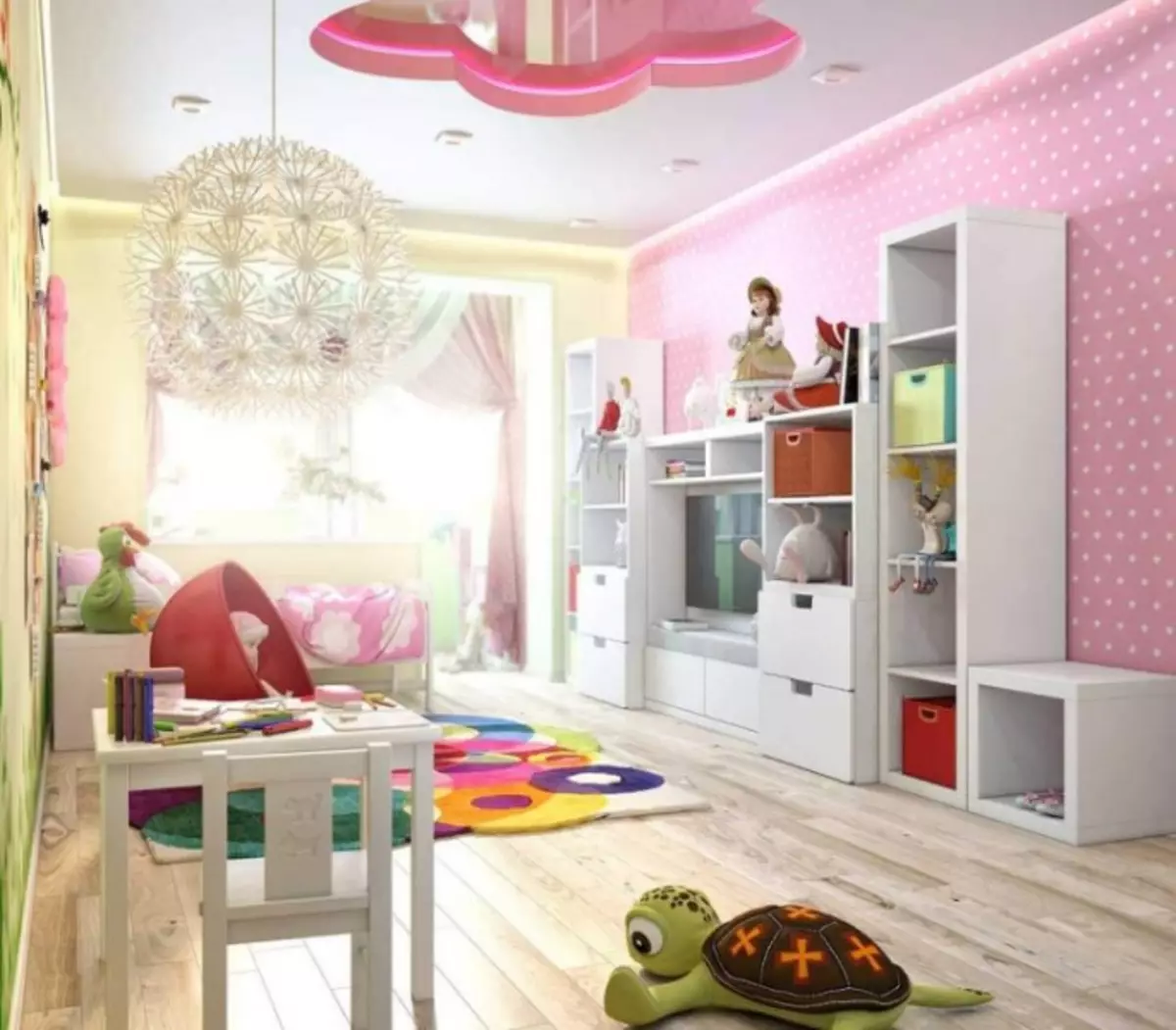 一個女孩的兒童房 - 90最佳設計照片。顏色和風格的完美結合！